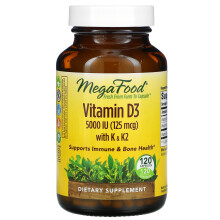 MegaFood, Vitamin D3, 125 mcg (5.000 IE), 120 Kapseln