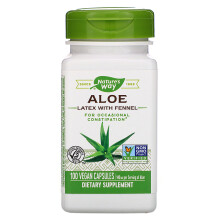 Nature's Way, Aloe Latex mit Fenchel, 140 mg, 100 vegane Kapseln
