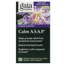 Gaia Herbs, Beruhigung A.S.A.P., 60 Vegane Flüssig-Phyto-Kapseln