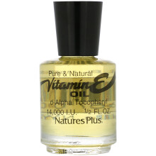 Natures Plus Vitamine E Olie - 14.000 IU, 15 ml - Hydrateert Huid, Vermindert Bruine Vlekken, Versterkt Nagels, Bevordert Haargroei