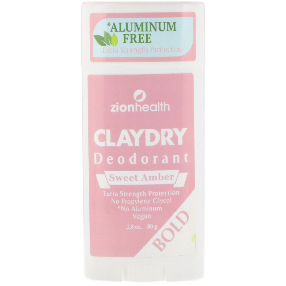 Zion Health , Bold, Clay Dry Deodorant, Sweet Amber, 2.8 Oz (80 G)