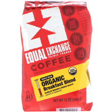 Equal Exchange, Café Biologique, Mélange Petit Déjeuner, Grain Entier, Torréfaction Moyenne et Française, 12 oz (340 g)