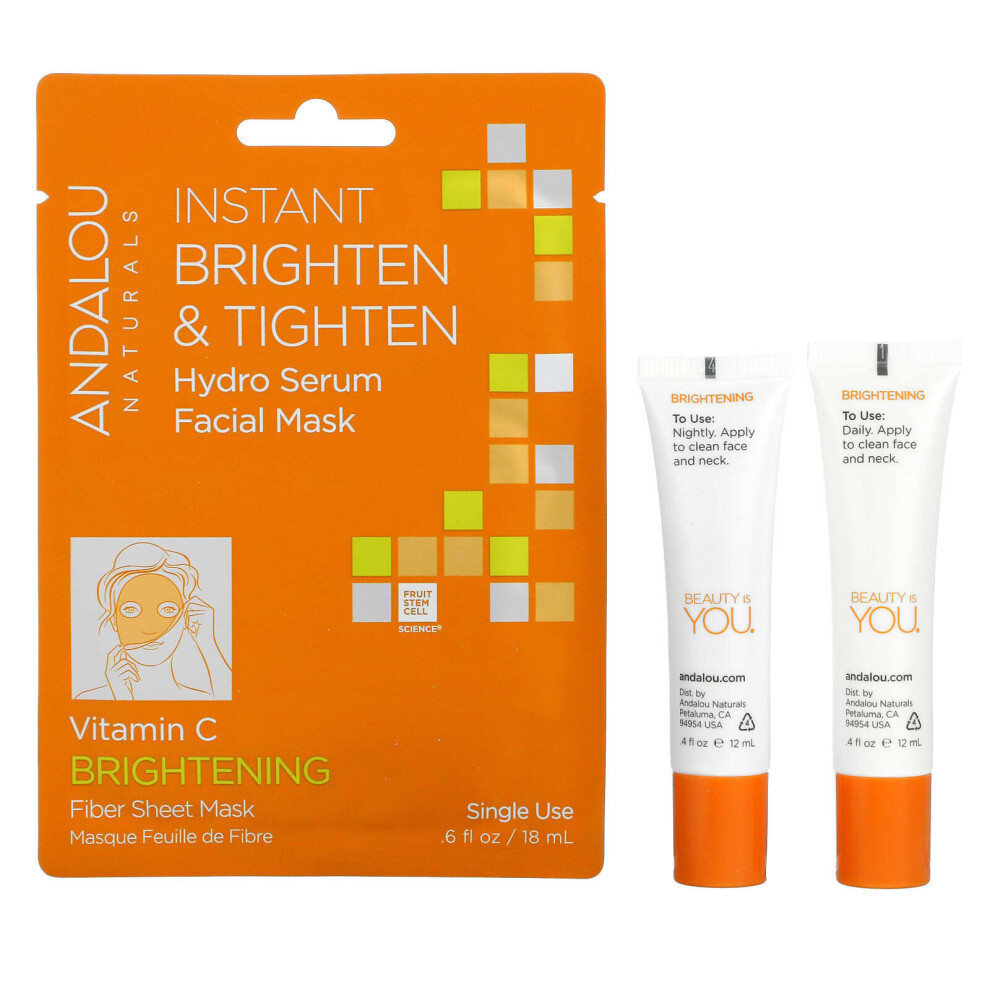 Andalou Naturals , Brightening Day To Night, 3 Piece Kit
