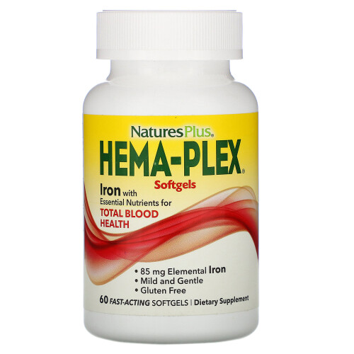 NaturesPlus, Hema-Plex, 60 Softgels à Action Rapide