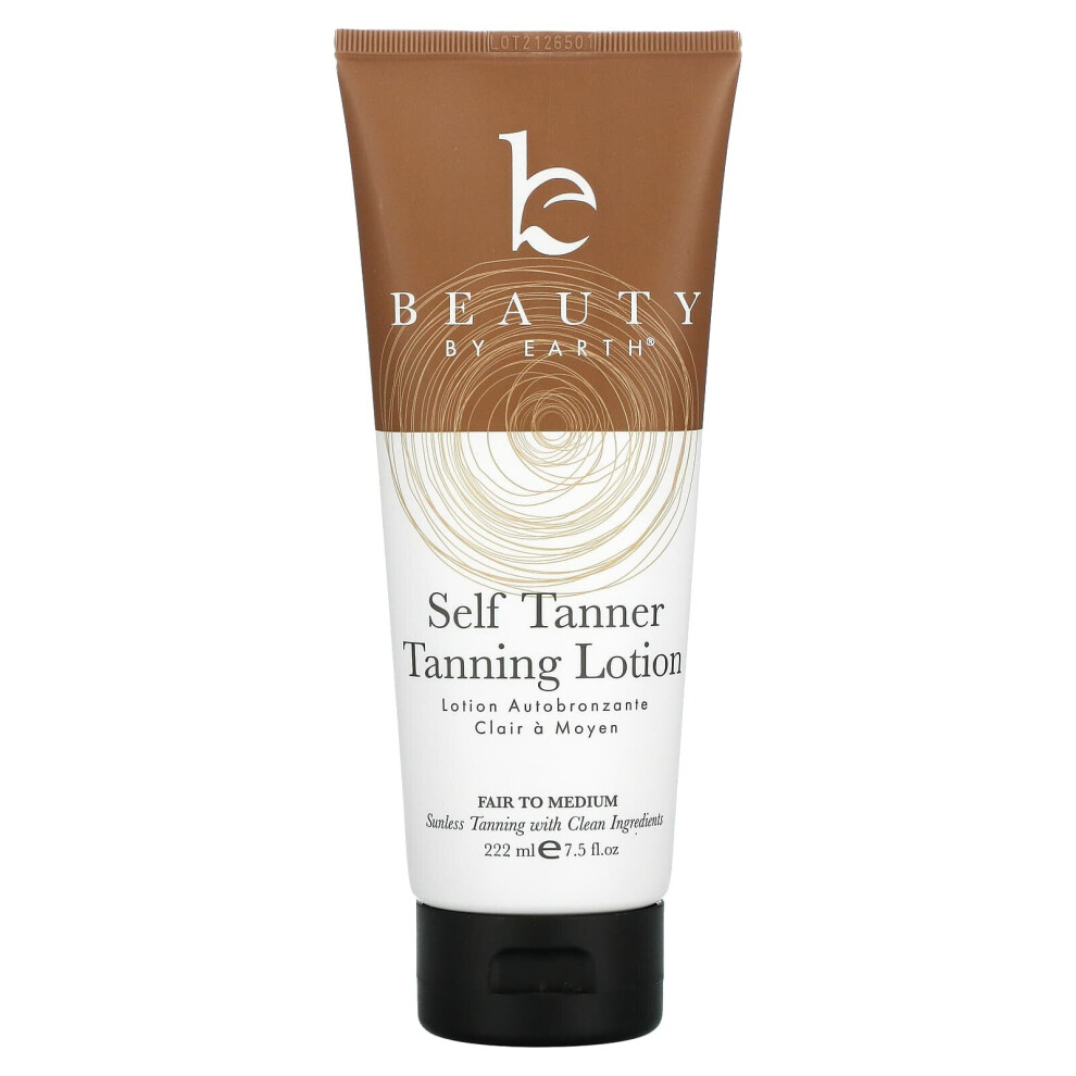 Beauty By Earth, Self Tanner Tanning Lotion, Fair To Medium, 7.5 fl oz (222 ml)