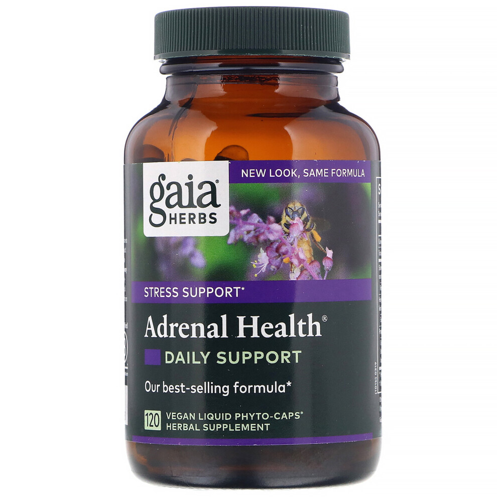 Gaia Herbs, Adrenal Health, Daily Support , 120 Vegan Liquid Phyto-Caps