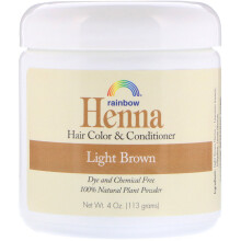 Rainbow Research, Henné, Coloration et Après-Shampooing, Brun Clair, 4 oz (113 g)