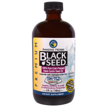 Amazing Herbs, Premium Schwarzkümmel, 100% Reines Kaltgepresstes Schwarzkümmelöl, 8 fl oz (240 ml)