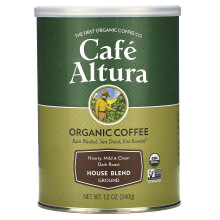 Cafe Altura, Organic Coffee, House Blend, Dark Roast, Ground, 12 oz (340 g)