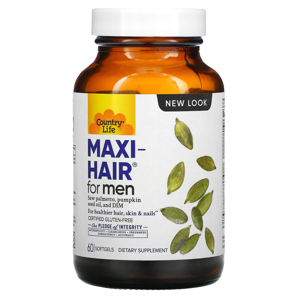 Country Life , Maxi-Hair For Men, 60 Softgels
