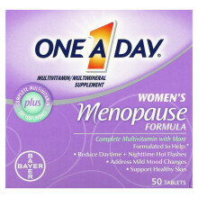 One-A-Day, Formule Ménopause pour Femmes, Complément Multivitaminé/Multiminéral, 50 Comprimés