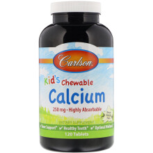 Carlson, Kinder, Kautabletten Calcium, Natürliches Vanille, 250 mg, 120 Tabletten