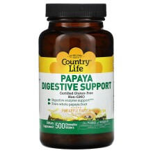 Country Life, Papaya Verdauungsunterstützung, Ananas Papaya, 500 Kautabletten