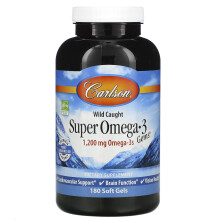 Carlson, Wild gefangene Super Omega-3 Gems, 1.200 mg, 180 Weichkapseln (600 mg pro Weichkapsel)