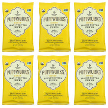Puffworks, Peanut Butter Puffs, Honey, 6 Pack, 1.2 oz (34 g) Each