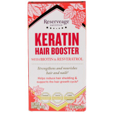 Reserveage Beauty, Booster Capillaire à la Kératine avec Biotine et Resvératrol, 60 Gélules