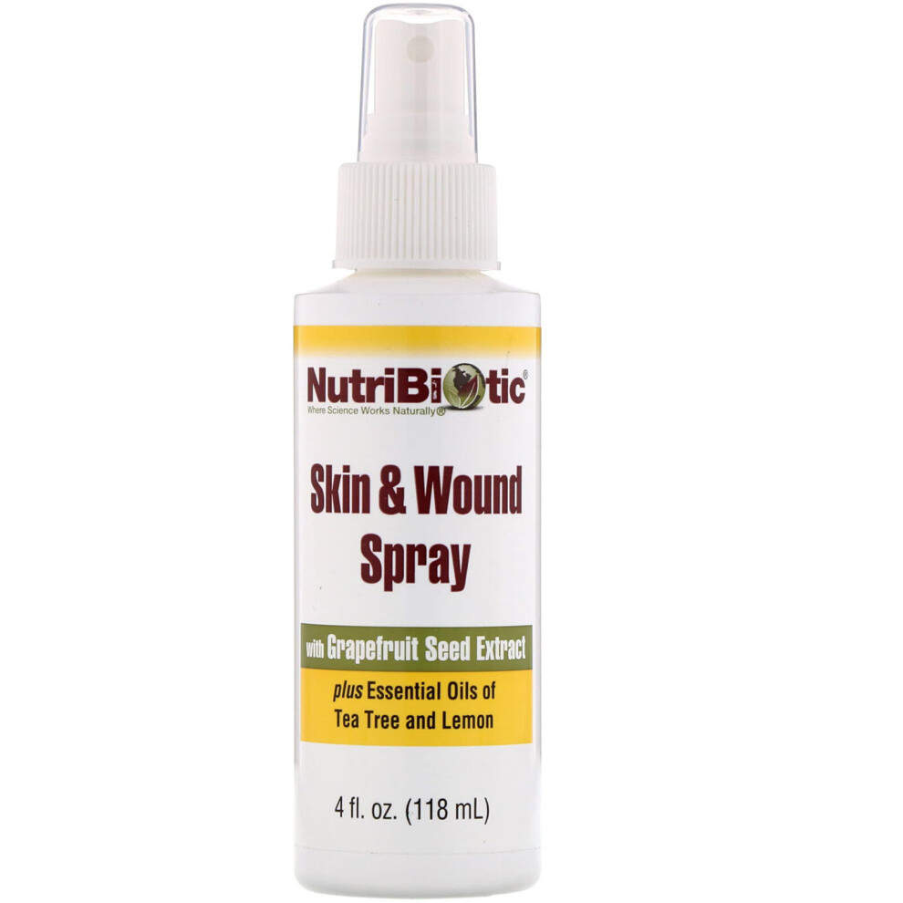 Nutribiotic , Skin & Wound Spray With Grapefruit Seed Extract, 4 Fl Oz (118 Ml)