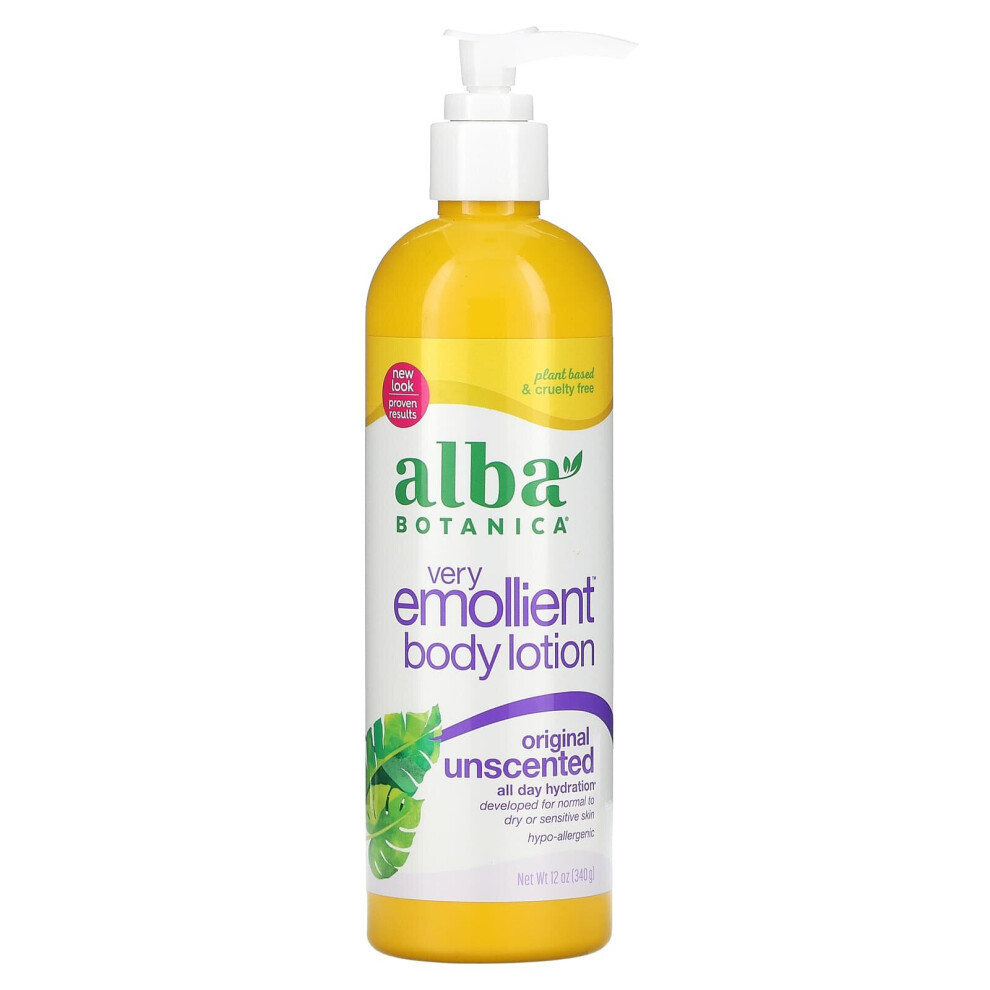 Alba Botanica , Very Emollient Body Lotion, Original, Unscented, 12 Oz (340 G)