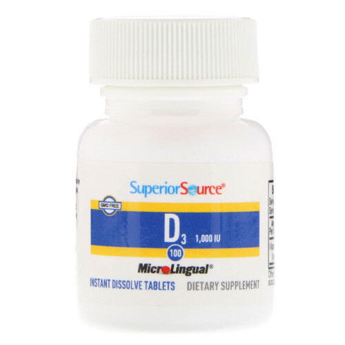 Superior Source, Extra Stark D3, 25 mcg (1.000 IE), 100 MikroLingual Instant-Tabletten 2