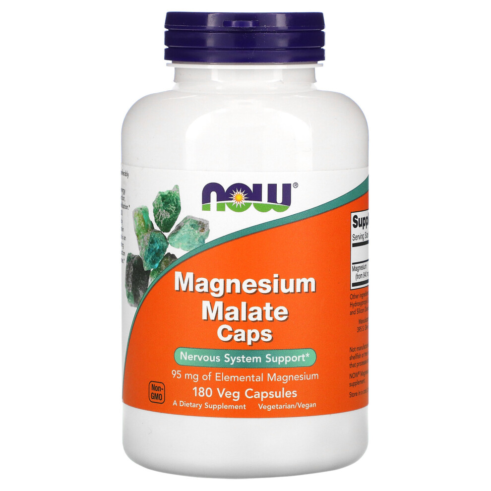 Now Foods , Magnesium Malate Caps, 180 Veg Capsules