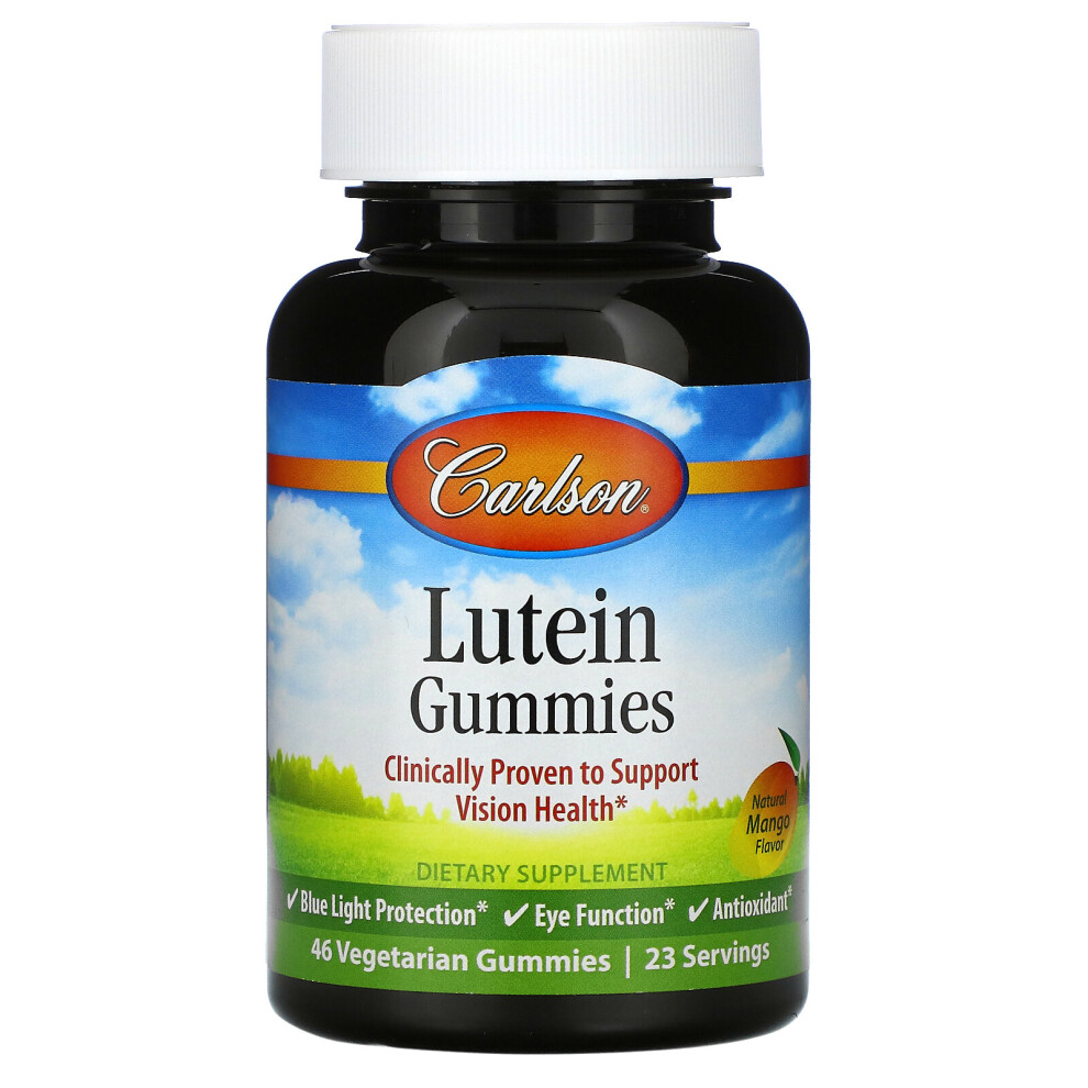 Carlson Labs Blue/Light Lutein Gummies, Natural Mango, 46 Vegetarian Gummies