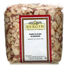 Bergin Fruit and Nut Company, Rohe Mandelscheiben, 12 Unzen (340 g)