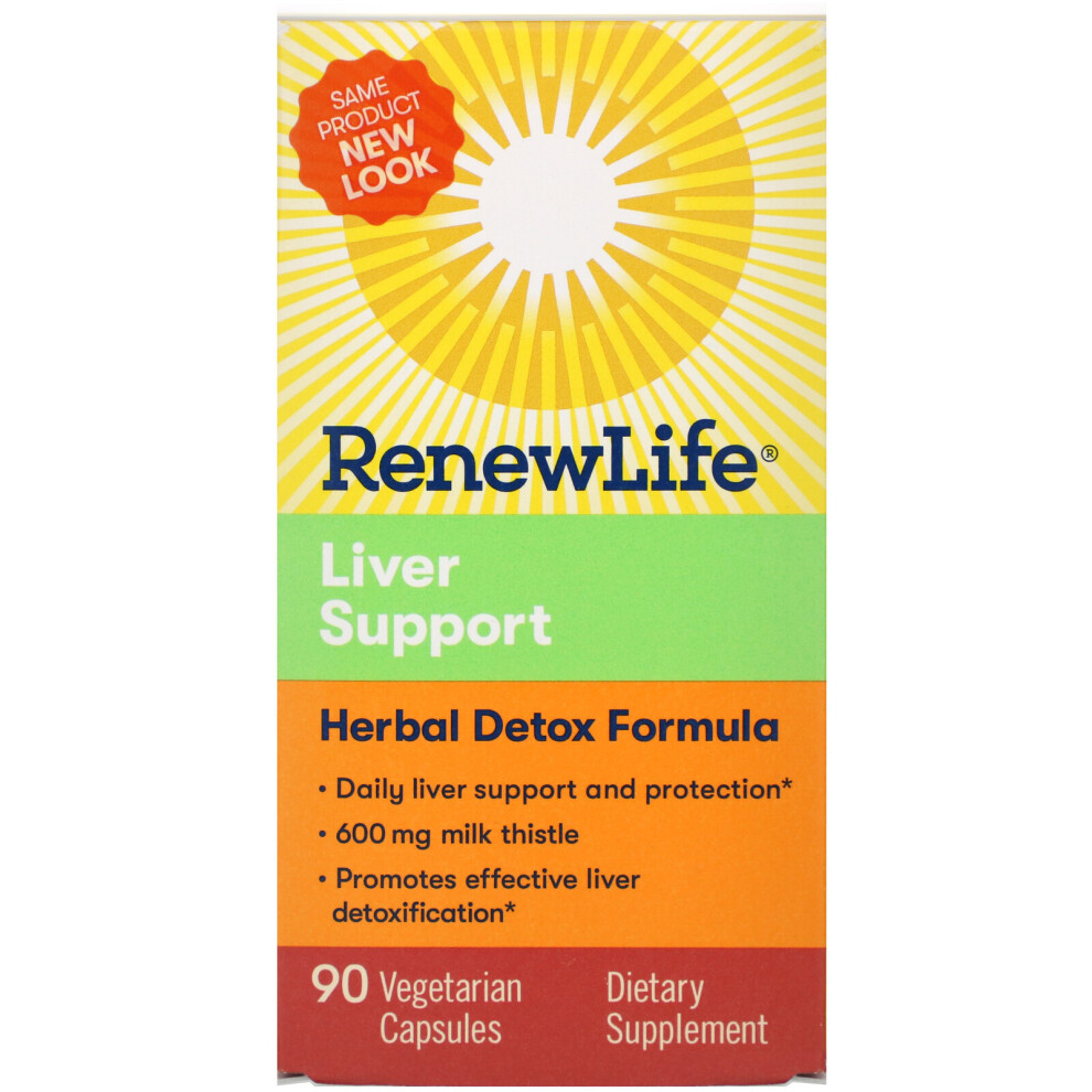 Renew Life , Liver Support, Herbal Detox Formula, 90 Vegetarian Capsules