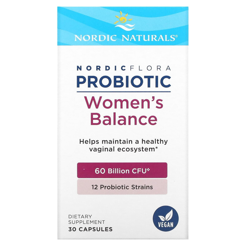 Nordic Naturals , Nordic Flora Probiotic, Women's Balance, 60 Billion Cfu, 30 Capsules