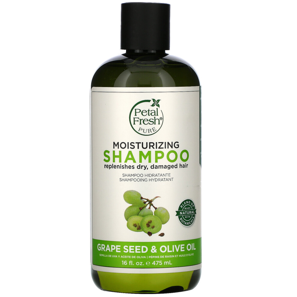 Petal Fresh , Moisturizing Shampoo, Grape Seed & Olive Oil, 16 Fl Oz (475 Ml)