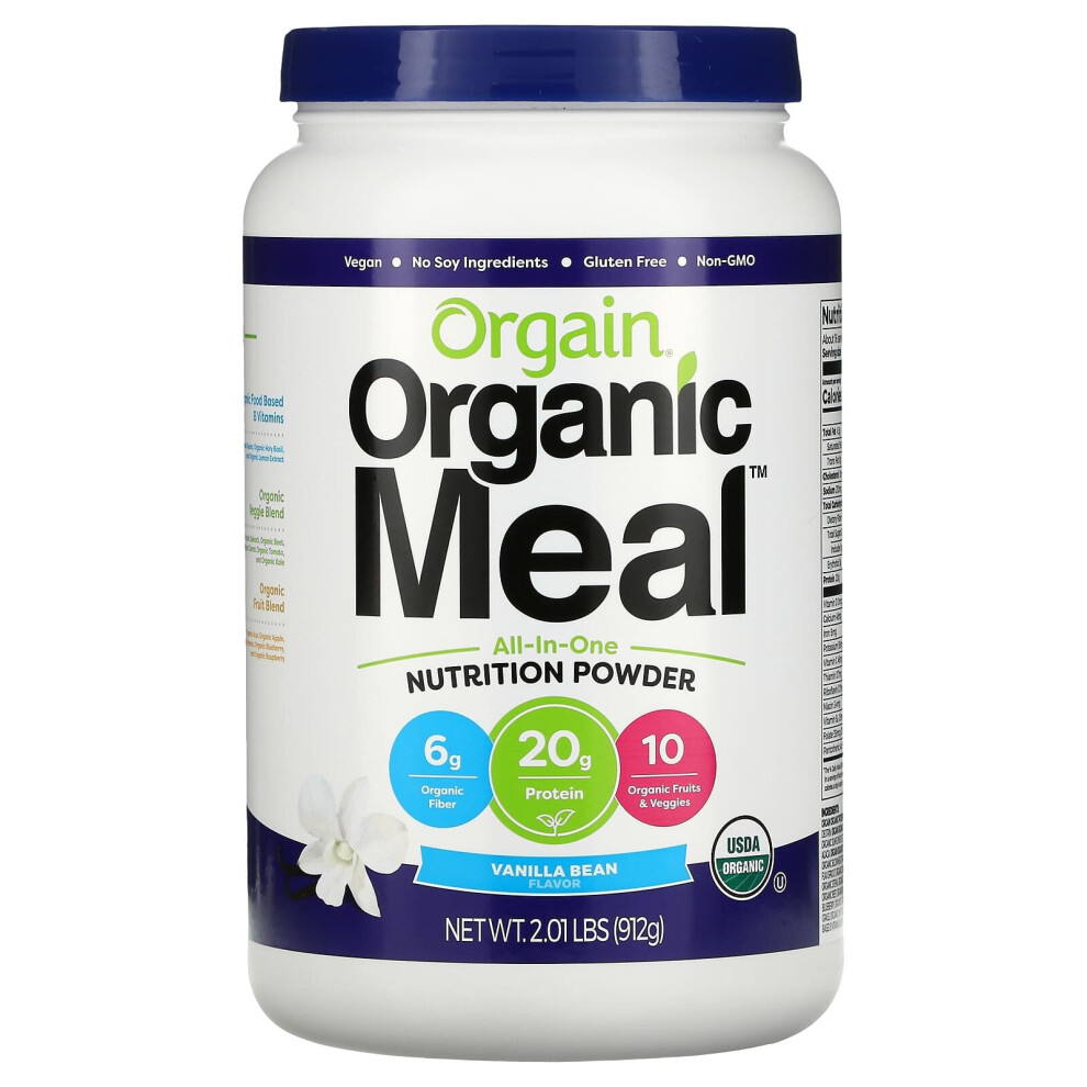 Orgain , Organic Meal, All-In-One Nutrition Powder, Vanilla Bean, 2.01 Lbs (912 G)