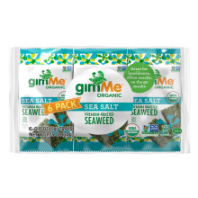 gimMe, Snacks d'algues grillées, sel marin, lot de 6, 0,17 oz (5 g) l'unité