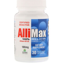 Allimax, 100% Allicin Pulverkapseln, 180 mg, 30 Vegetarische Kapseln
