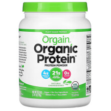 Orgain, Poudre de Protéine Organique, Végétale, Naturel Non Sucré, 1,59 lb (720 g)