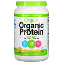 Orgain, Poudre de Protéine Organique, Végétale, Beurre de Cacahuète, 2,03 lb (920 g)
