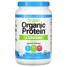 Orgain, Poudre de Protéine et Légumes Verts Biologique, à Base de Plantes, Vanille Bourbon, 1,94 lb (882 g)
