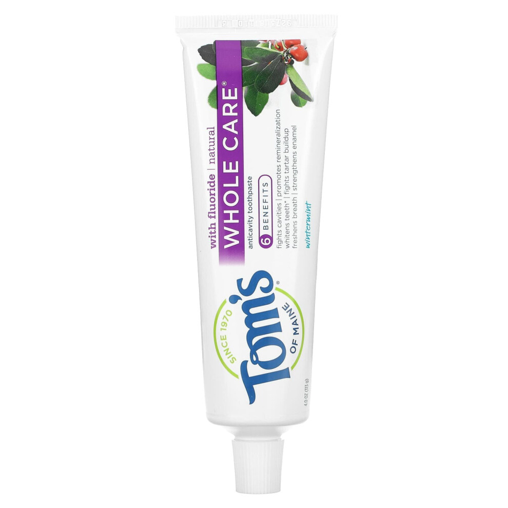 Toms Of Maine Tom's Of Maine, Whole Care, Natural Anticavity Toothpaste With Fluoride, Wintermint, 4 Oz (113 G)