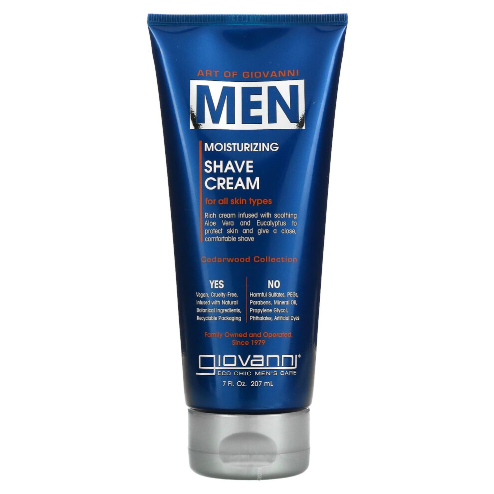 Giovanni , Art Of Men Moisturizing Shave Cream, 7 Fl Oz (207 Ml)