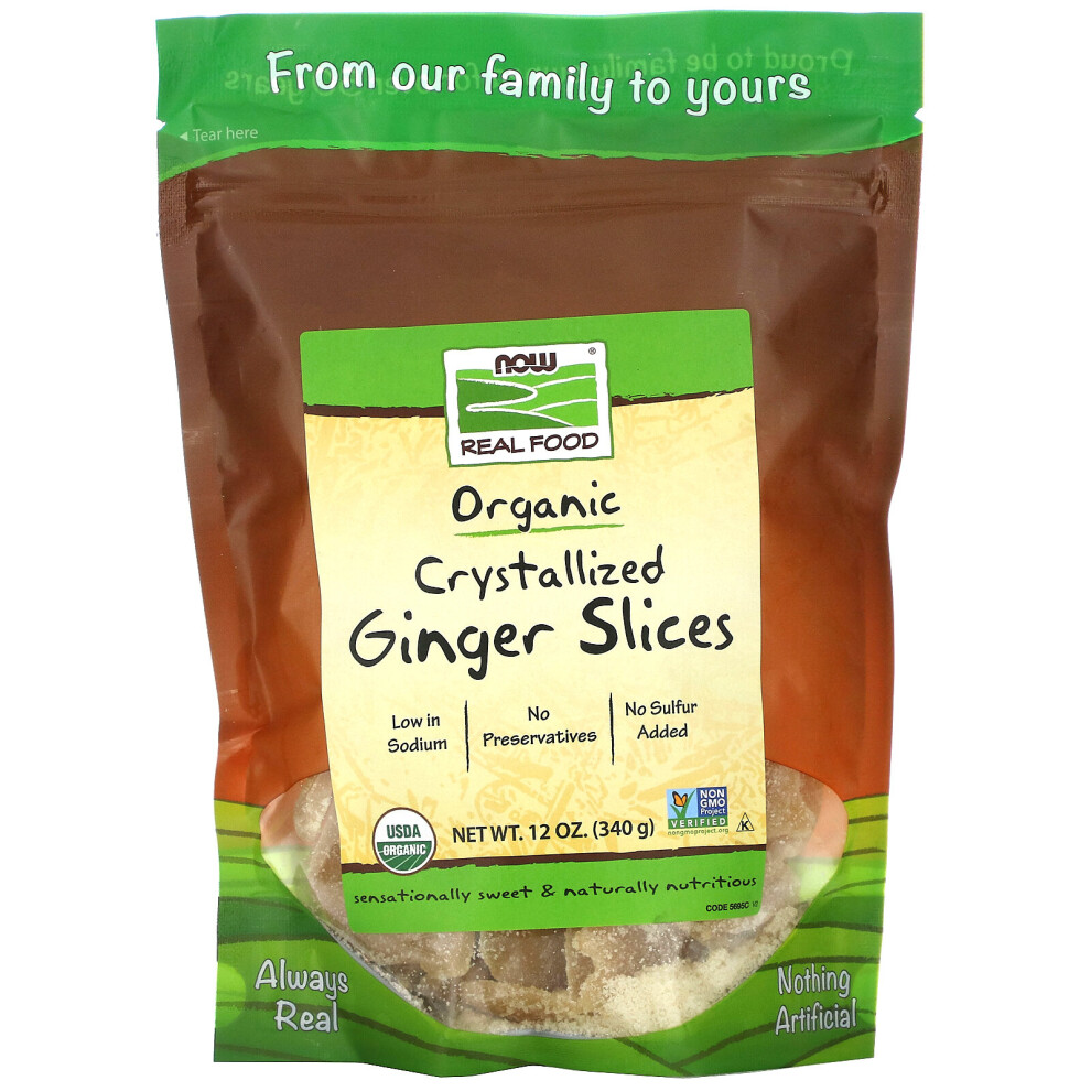 Now Foods , Real Food, Organic Crystallized Ginger Slices, 12 Oz (340 G)