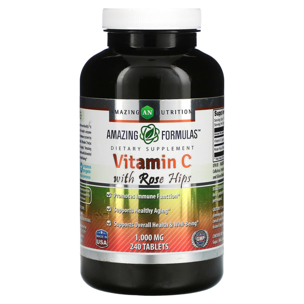 Amazing Nutrition , Vitamin C With Rose Hips, 1,000 Mg, 240 Tablets