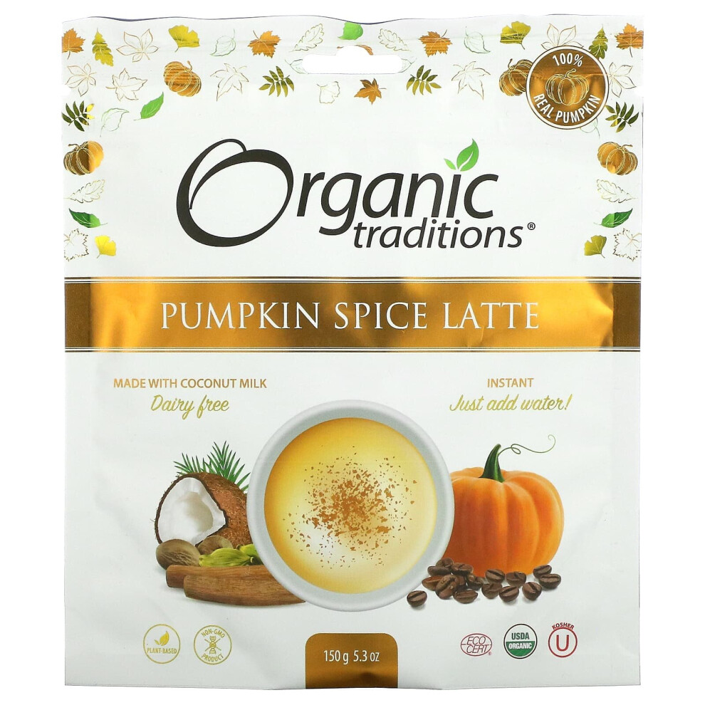 Organic Traditions , Pumpkin Spice Latte, 5.3 Oz (150 G)