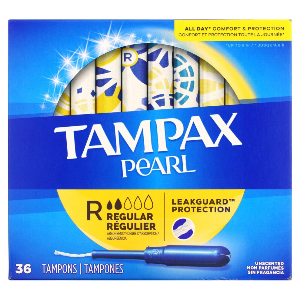 Tampax, Pearl, Regular, Unscented, 36 Tampons