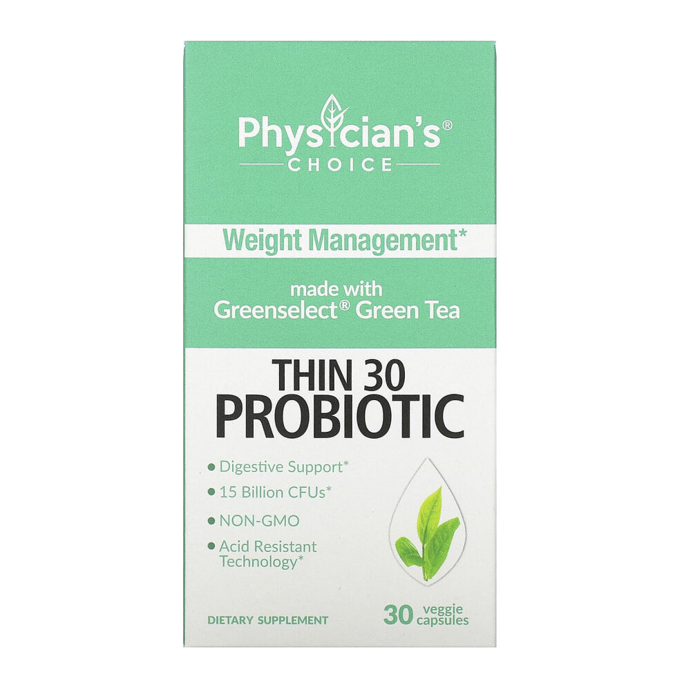 Physician's Choice Green Thin 30 Probiotic, 15 Billion Cfus, 30 Veggie Capsules