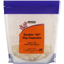 NOW Foods, Doppelte "00" Veg Kapseln, Ca. 750 Leere Veg Kapseln, 3,21 oz (91 g)