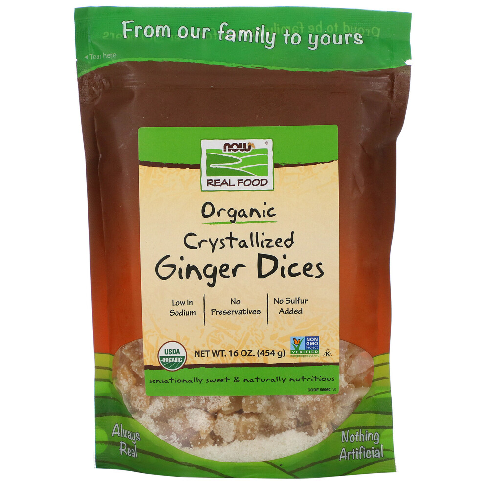 Now Foods , Real Food, Crystallized Ginger Dices, 16 Oz (454 G)