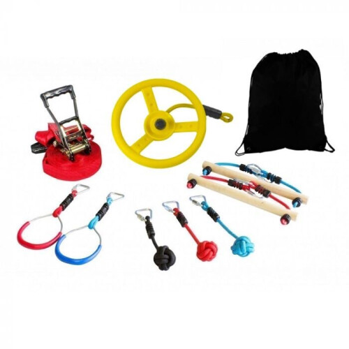 Rebo Rebo Ninja Line Garden Slackline Training Obstacle Course - 14FT Line