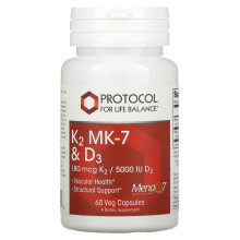 Protocol for Life Balance, K2 MK-7 & D3, 60 Gélules Végétales