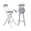 Siver Metal Practical Portable Foldable Bar Stools UK Pub Cafe Home 2