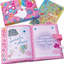 Style Girlz Unicorn Secret Diary - Lockable Journal With Magic UV Light Pen