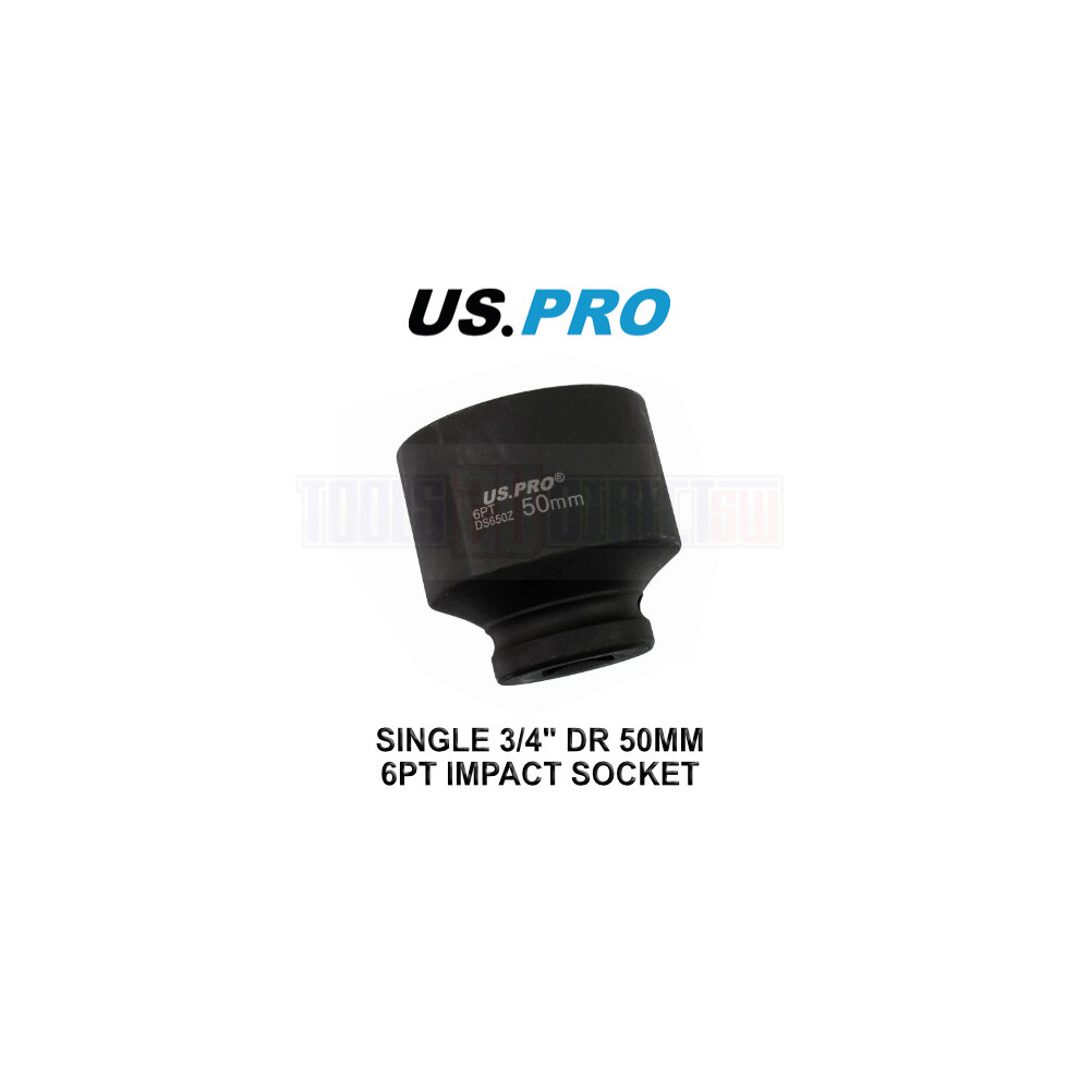 US PRO Tools 50mm 3/4" DR 6 Point Impact Socket 3710-image-OPC-P9S5SXB-NEW