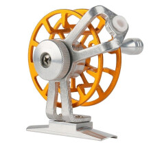 (Gold) Ice Fishing Reel Metal Right Hand Fly Fishing Reel Ice Smooth Rock Wheel Reels